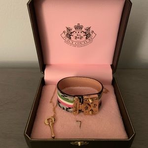 Juicy Couture Cuff Bracelet and Key Necklace Set